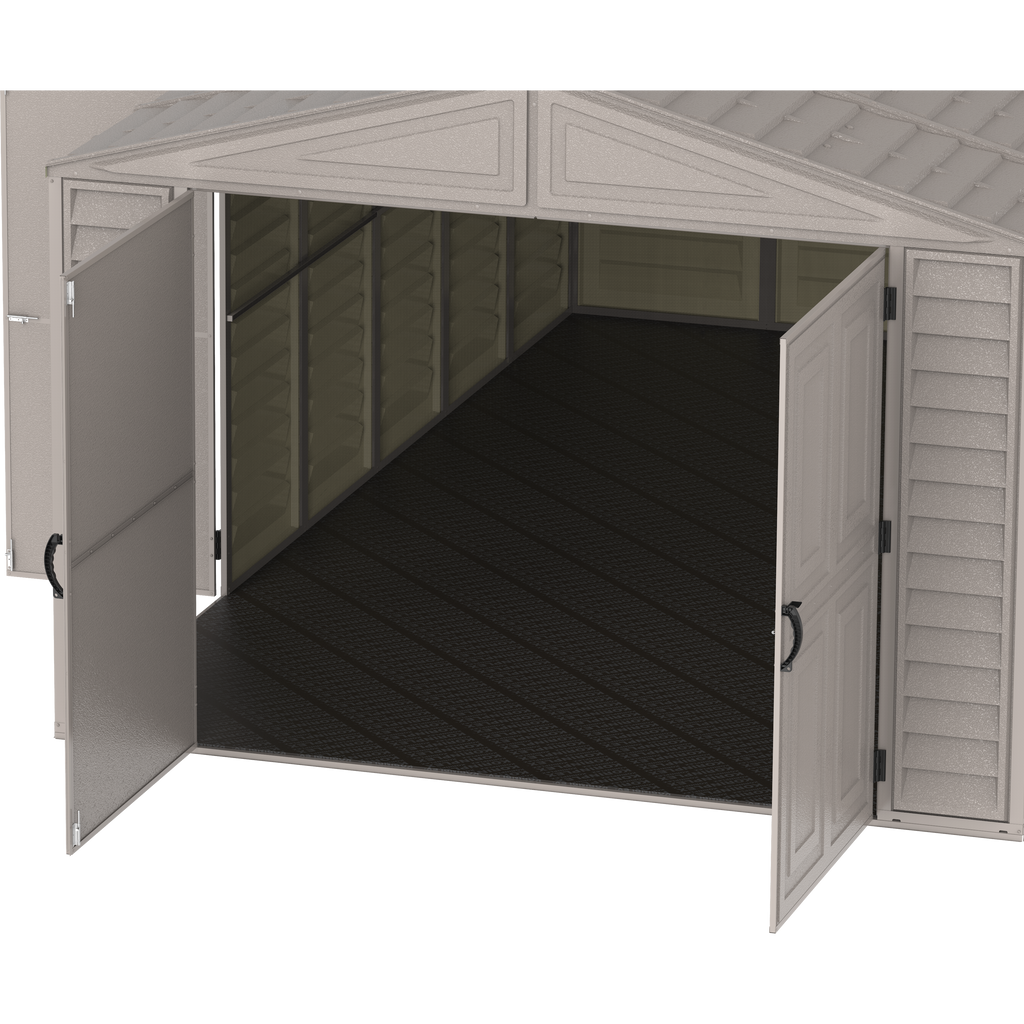 DuraMax 10.5ft x 18ft Vinyl Garage with Foundation Kit and Windows 15126