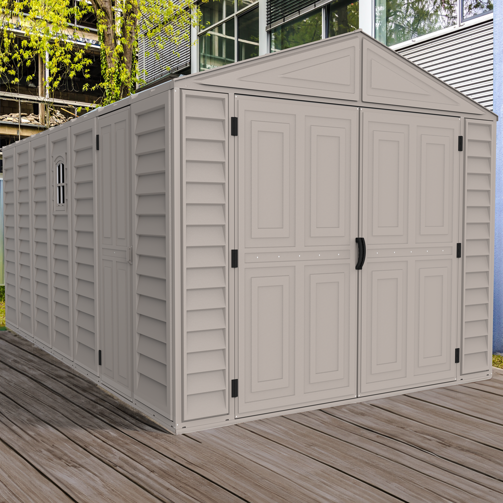 DuraMax 10.5ft x 18ft Vinyl Garage with Foundation Kit and Windows 15126