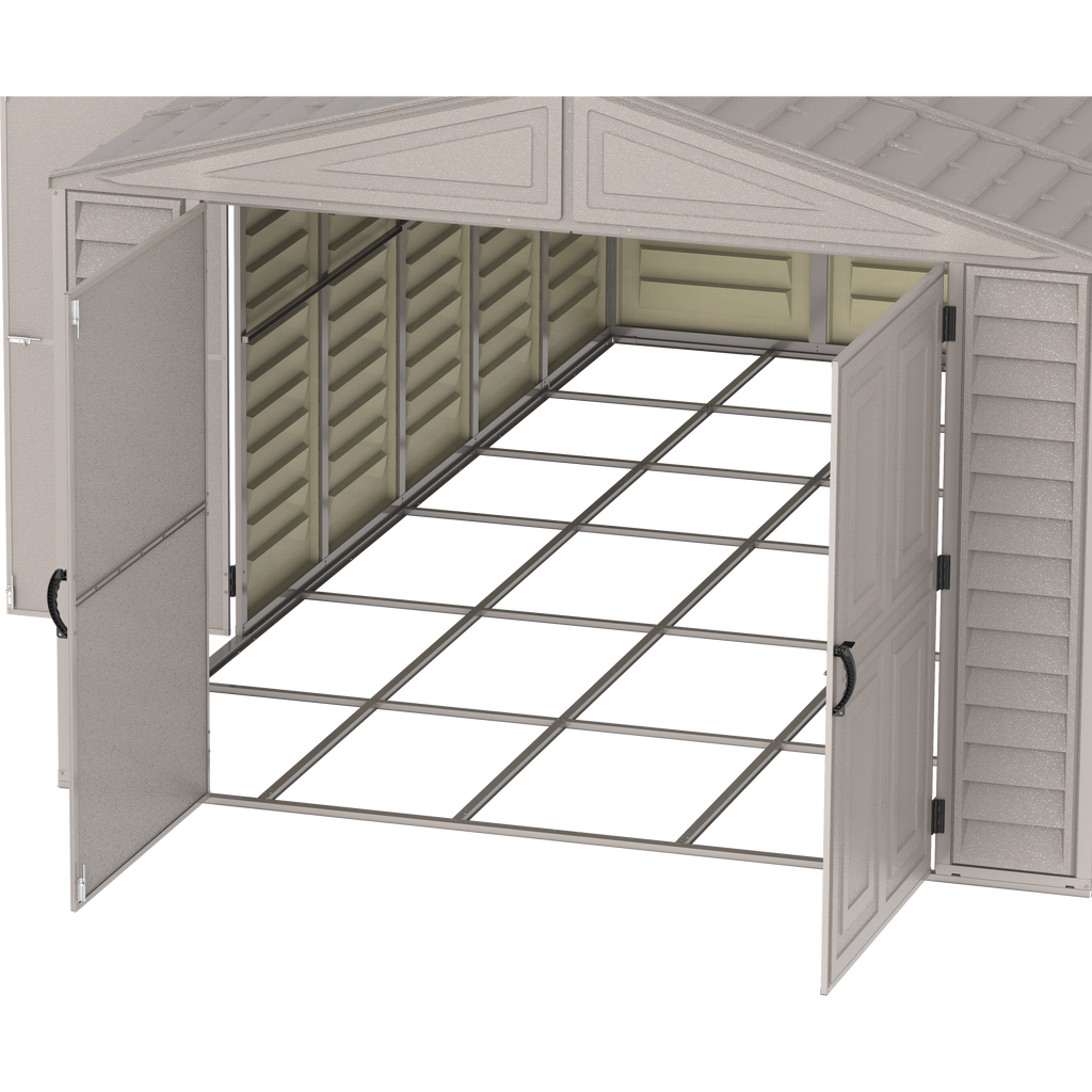 DuraMax 10.5ft x 20.5ft w/ Vinyl Garage with Foundation Kit and windows 15226
