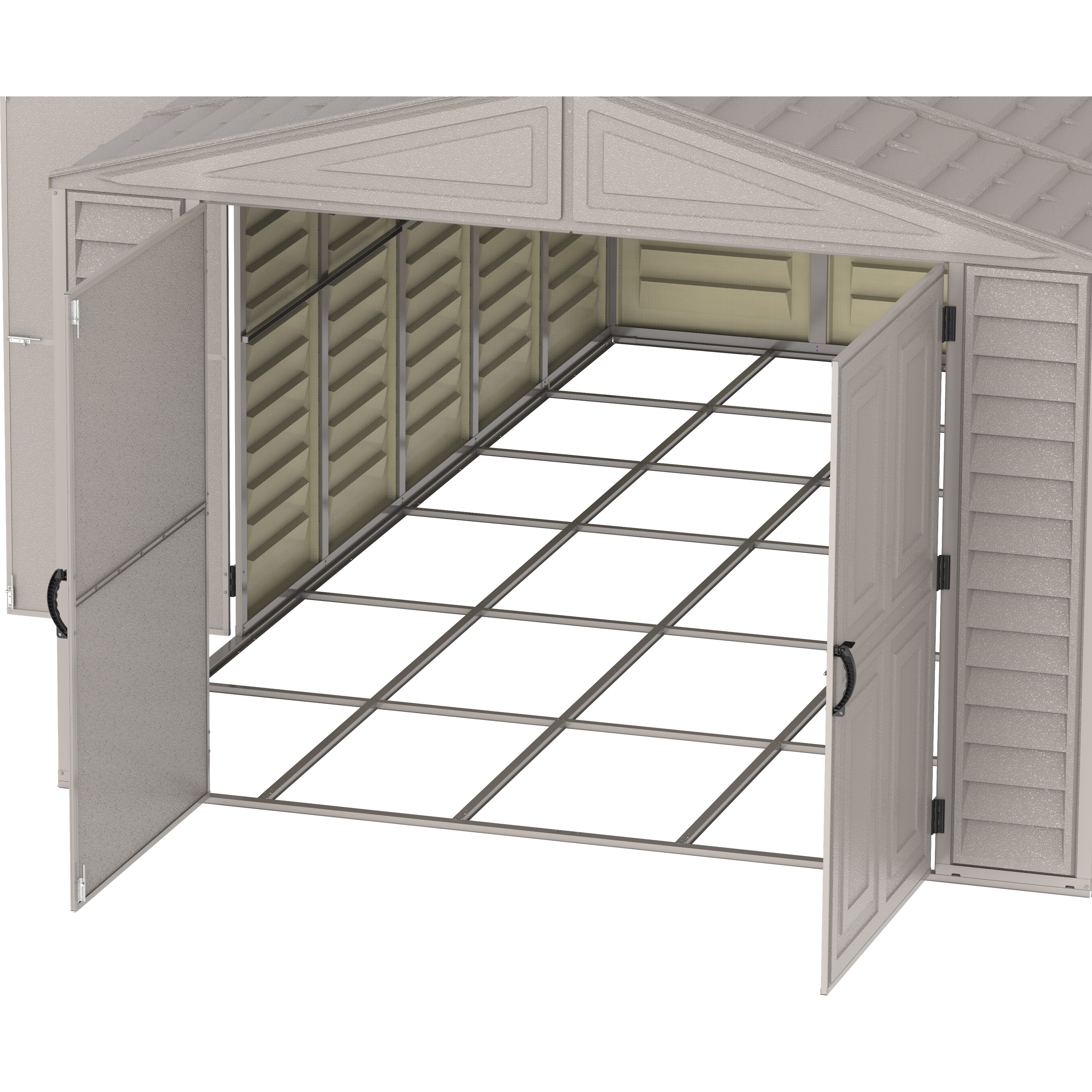DuraMax 10.5ft x 20.5ft w/ Vinyl Garage with Foundation Kit and windows 15226