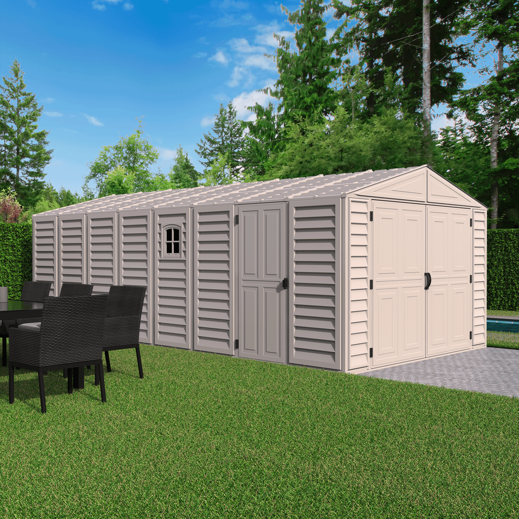 DuraMax 10.5ft x 20.5ft w/ Vinyl Garage with Foundation Kit and windows 15226