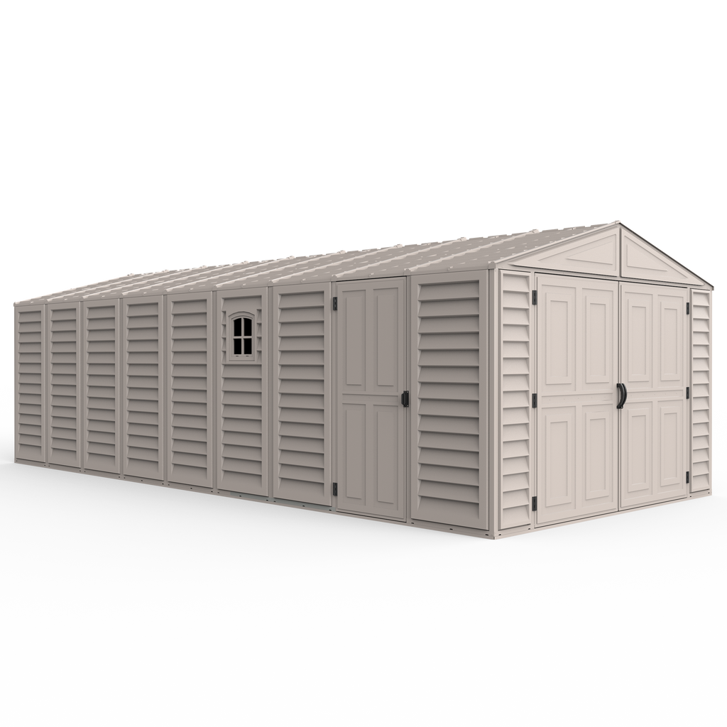 DuraMax 10.5ft x 23ft Vinyl Garage with Foundation Kit and windows 15326