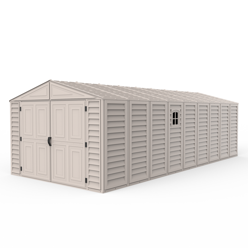 DuraMax 10.5ft x 23ft Vinyl Garage with Foundation Kit and windows 15326