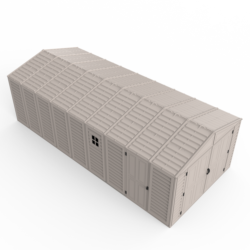 DuraMax 10.5ft x 23ft Vinyl Garage with Foundation Kit and windows 15326