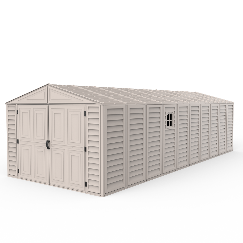 DuraMax 10.5ft x 25.5ft Vinyl Garage with Foundation Kit and Windows 15426