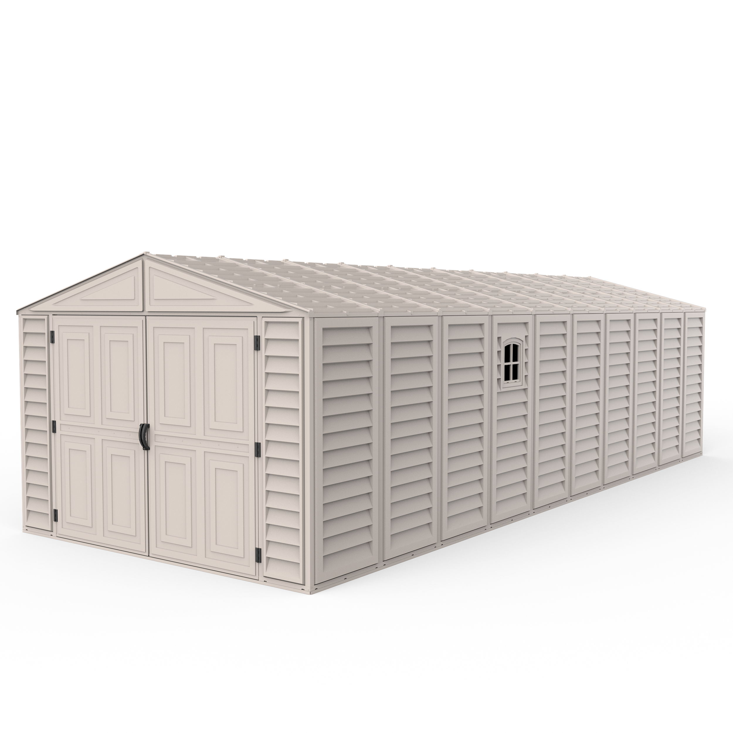 DuraMax 10.5ft x 25.5ft Vinyl Garage with Foundation Kit and Windows 15426
