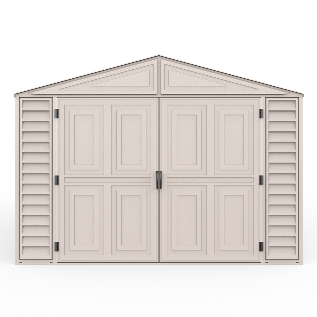 DuraMax 10.5ft x 25.5ft Vinyl Garage with Foundation Kit and Windows 15426