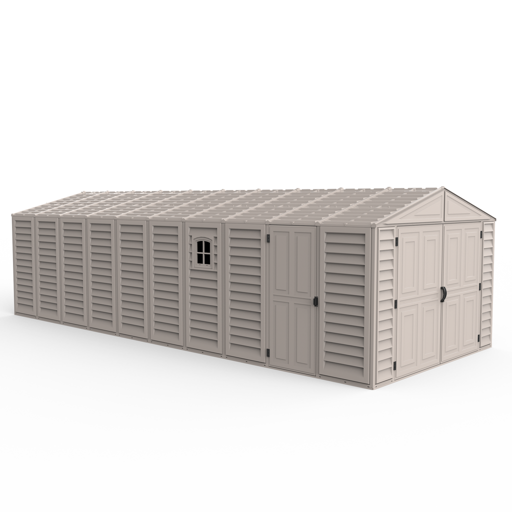 DuraMax 10.5ft x 25.5ft Vinyl Garage with Foundation Kit and Windows 15426