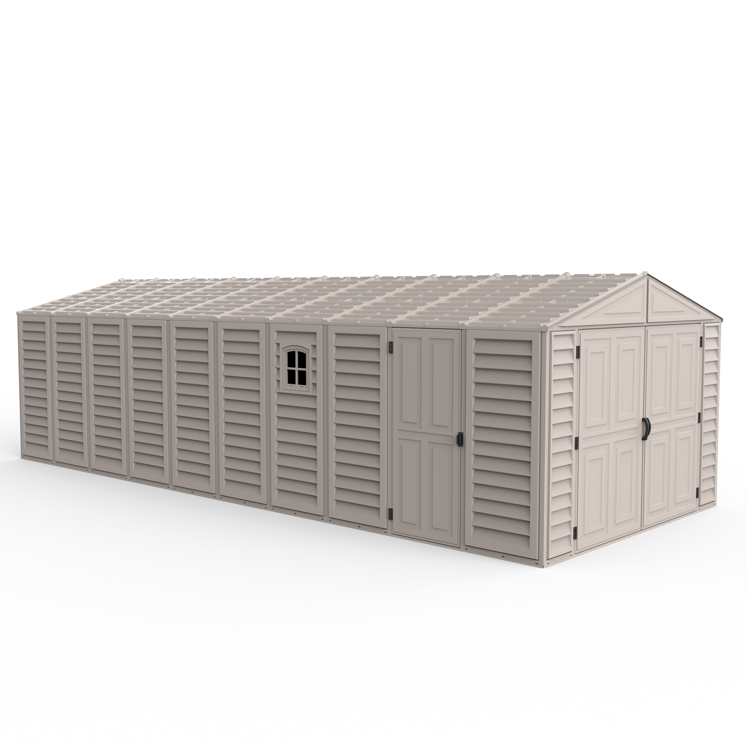 DuraMax 10.5ft x 25.5ft Vinyl Garage with Foundation Kit and Windows 15426