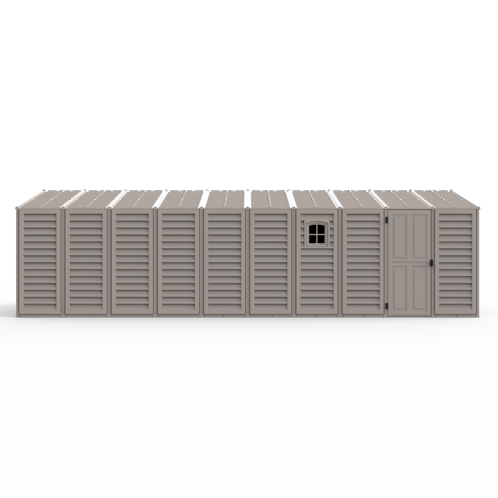 DuraMax 10.5ft x 25.5ft Vinyl Garage with Foundation Kit and Windows 15426