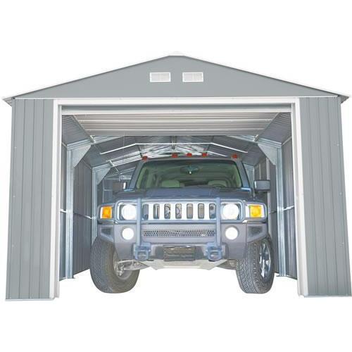 Duramax 12ft x 20ft Imperial Metal Garage Light Gray / Off White Trim