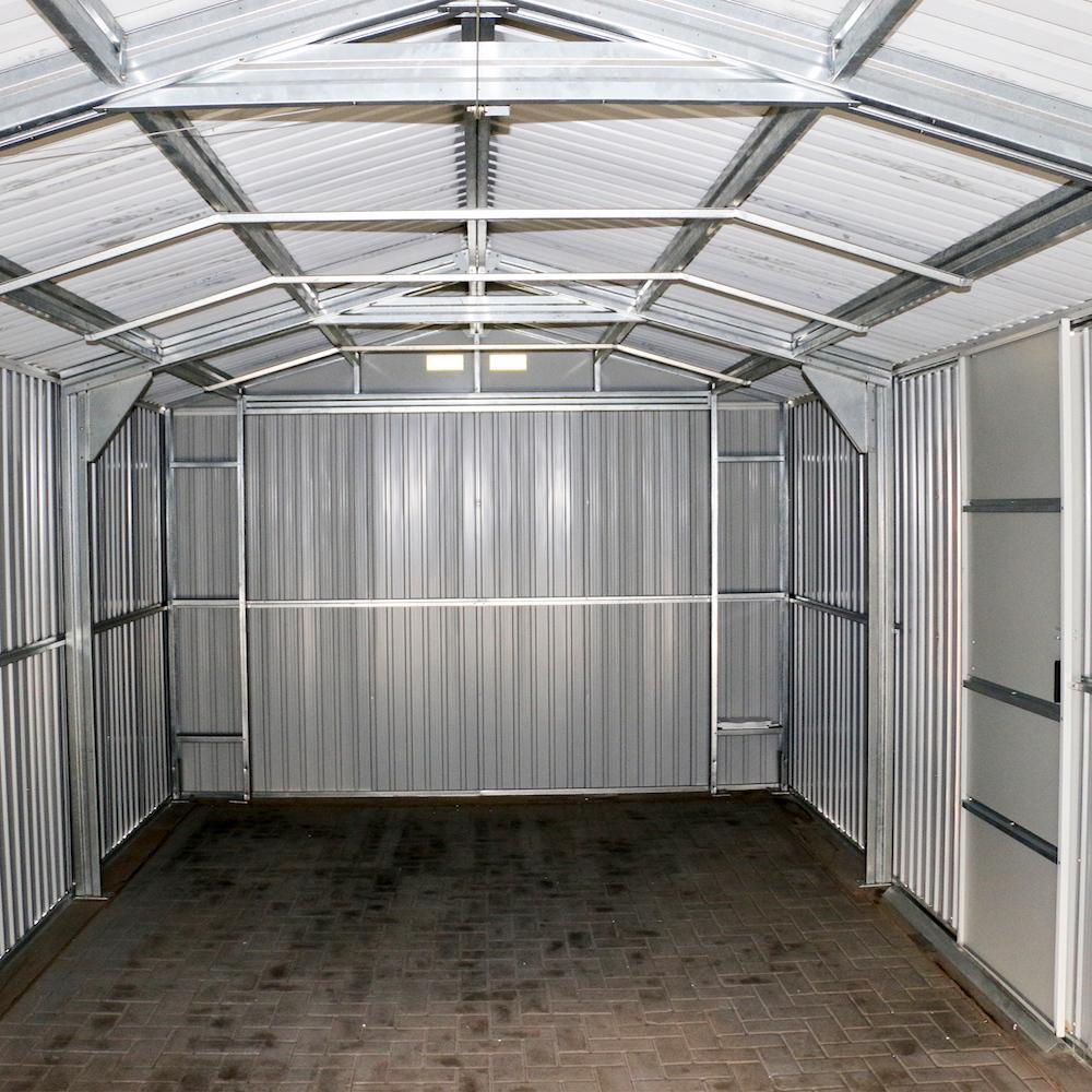Duramax 12ft x 26ft Imperial Metal Garage Dark Gray / White Trim