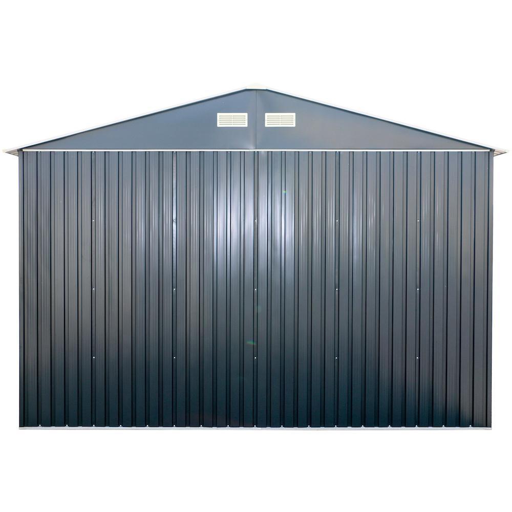Duramax 12ft x 26ft Imperial Metal Garage Dark Gray / White Trim