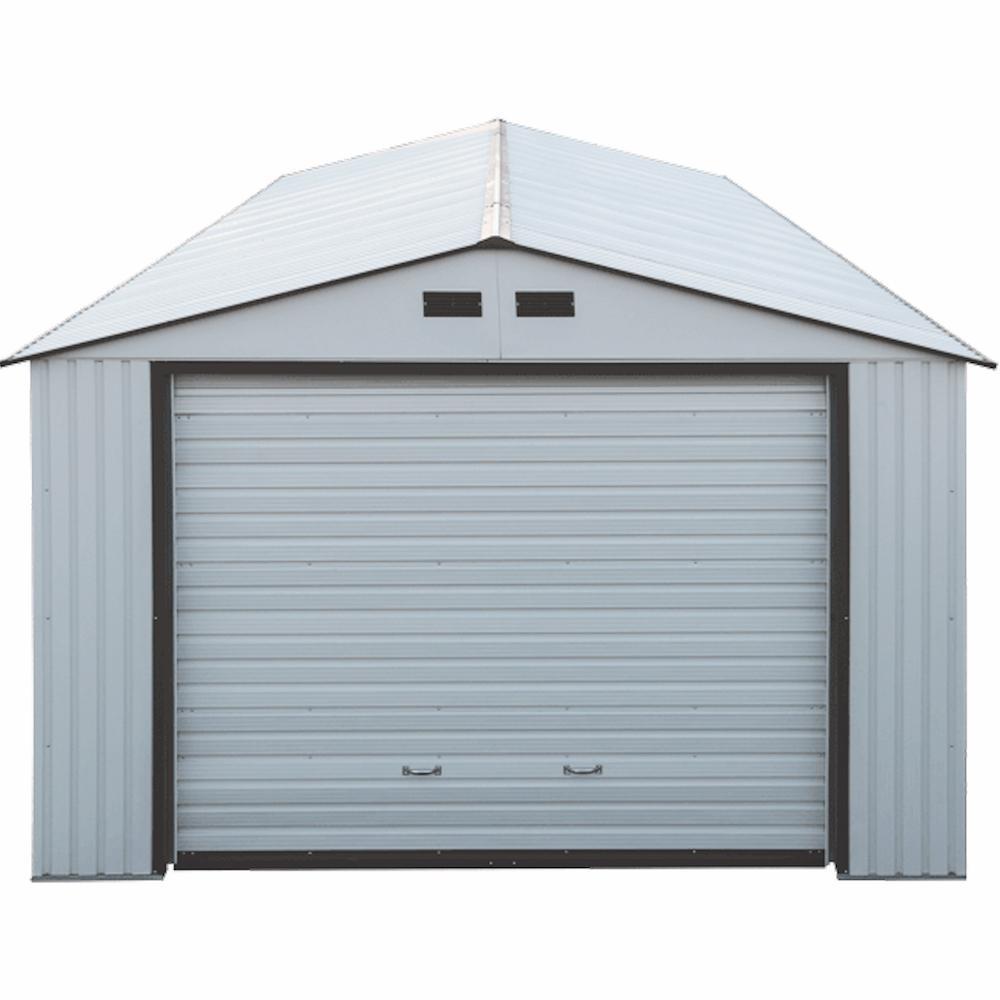 Duramax 12ft x 26ft Imperial Metal Garage Off White / Brown Trim