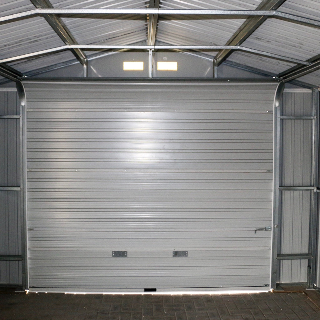 Duramax 12ft x 26ft Imperial Metal Garage Off White / Brown Trim