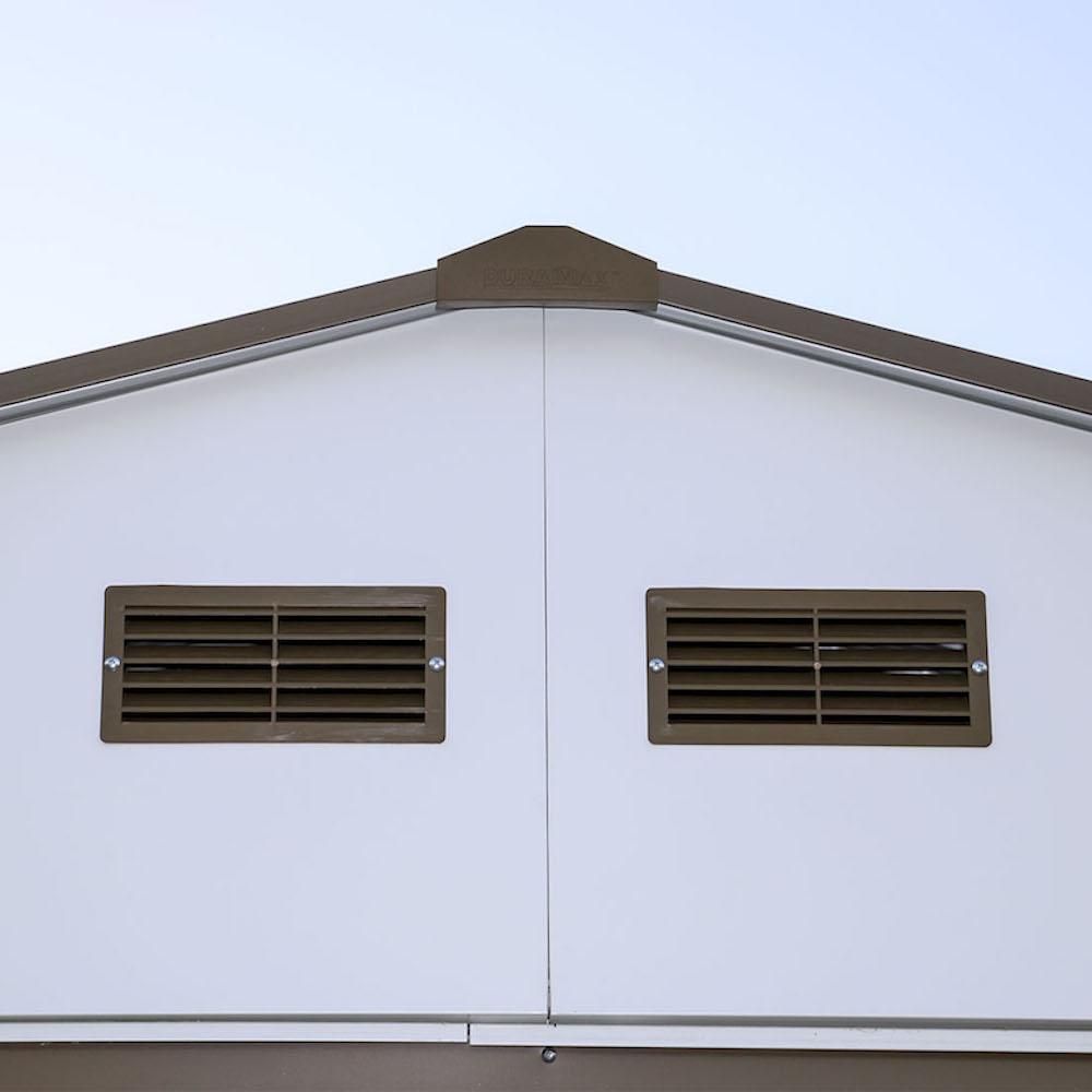 Duramax 12ft x 26ft Imperial Metal Garage Off White / Brown Trim