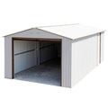 Duramax 12ft x 26ft Imperial Metal Garage Off White / Brown Trim