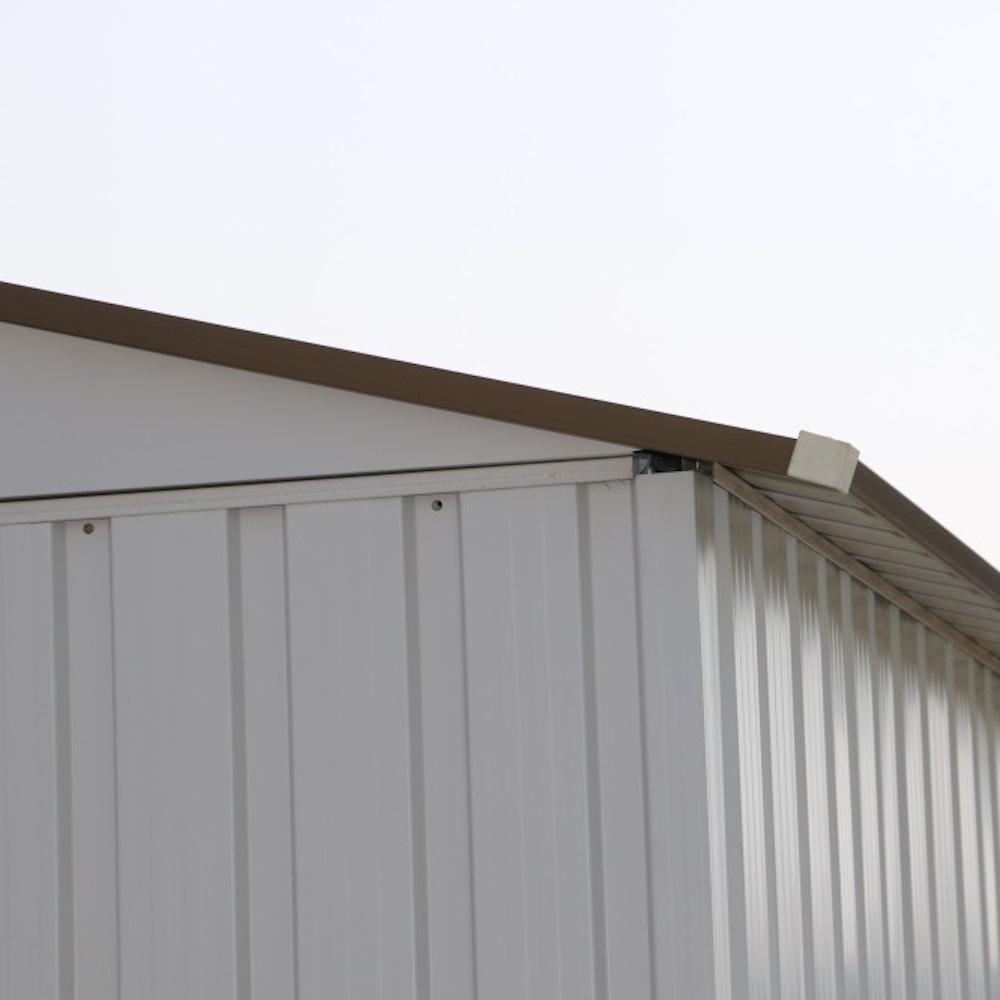 Duramax 12ft x 26ft Imperial Metal Garage Off White / Brown Trim