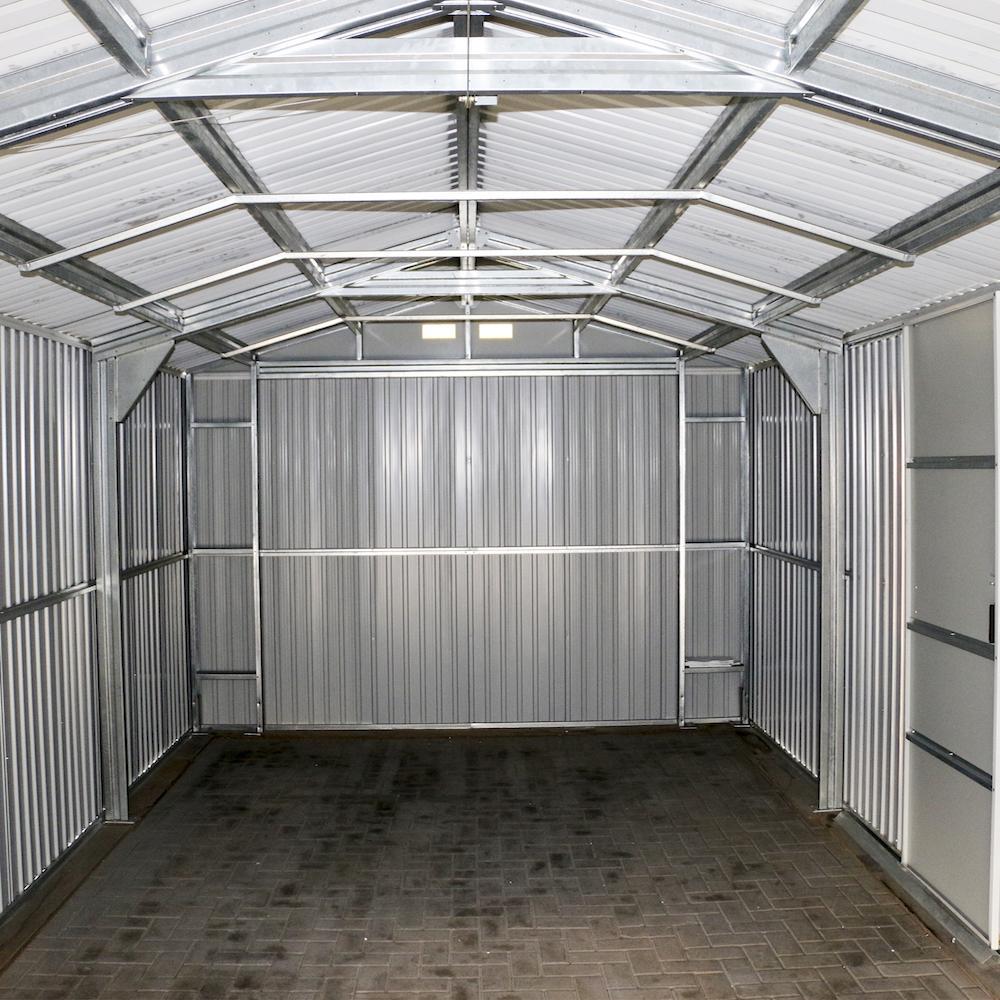 Duramax 12ft x 26ft Imperial Metal Garage Off White / Brown Trim