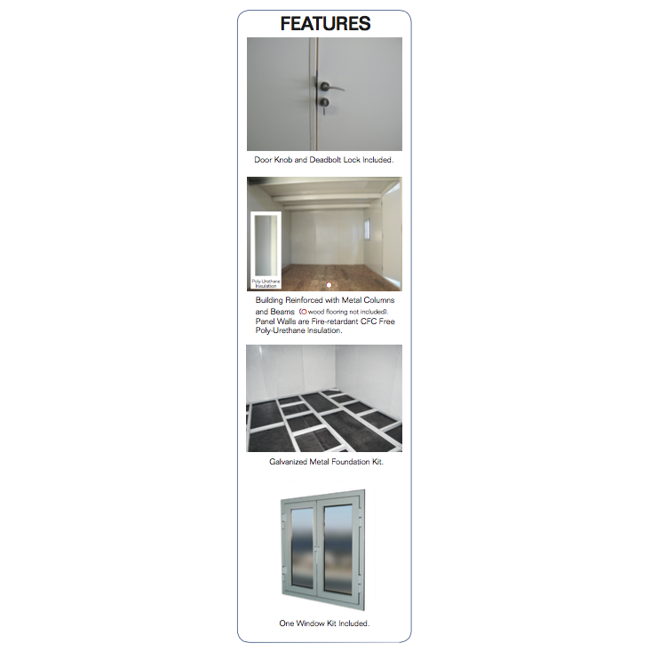 Flat Top Insulated Buildings 13 ft. W x 10 ft. D 30832