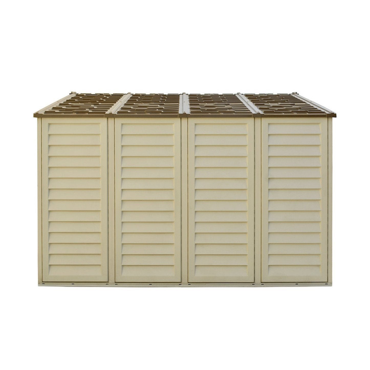 DuraMax 10.5ft x 10.5 ft Woodbridge Plus Plastic Vinyl Shed w/ Foundation Kit & Window 40224