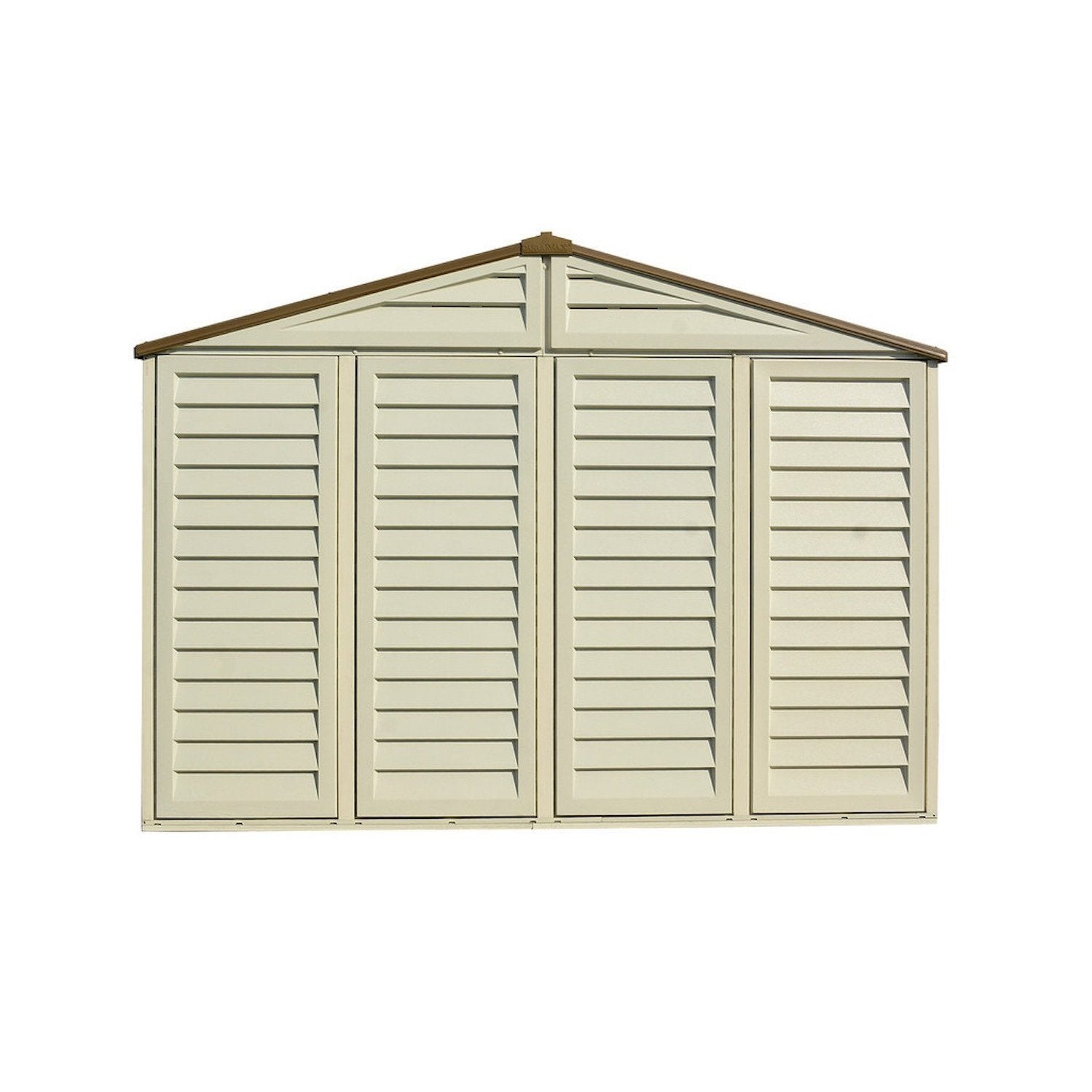 DuraMax 10.5ft x 13ft  Woodbridge Plus Plastic Vinyl Shed w/ Foundation Kit & Window 40234