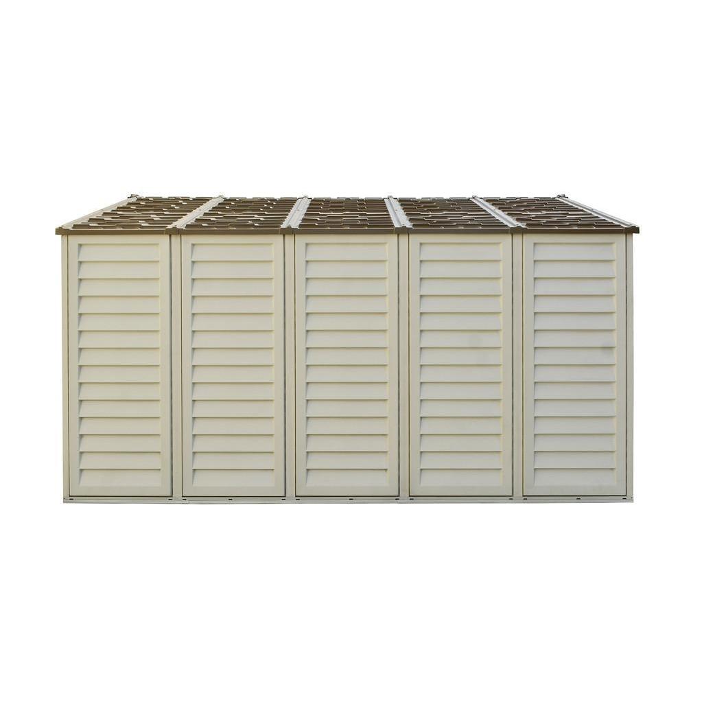 DuraMax 10.5ft x 13ft  Woodbridge Plus Plastic Vinyl Shed w/ Foundation Kit & Window 40234