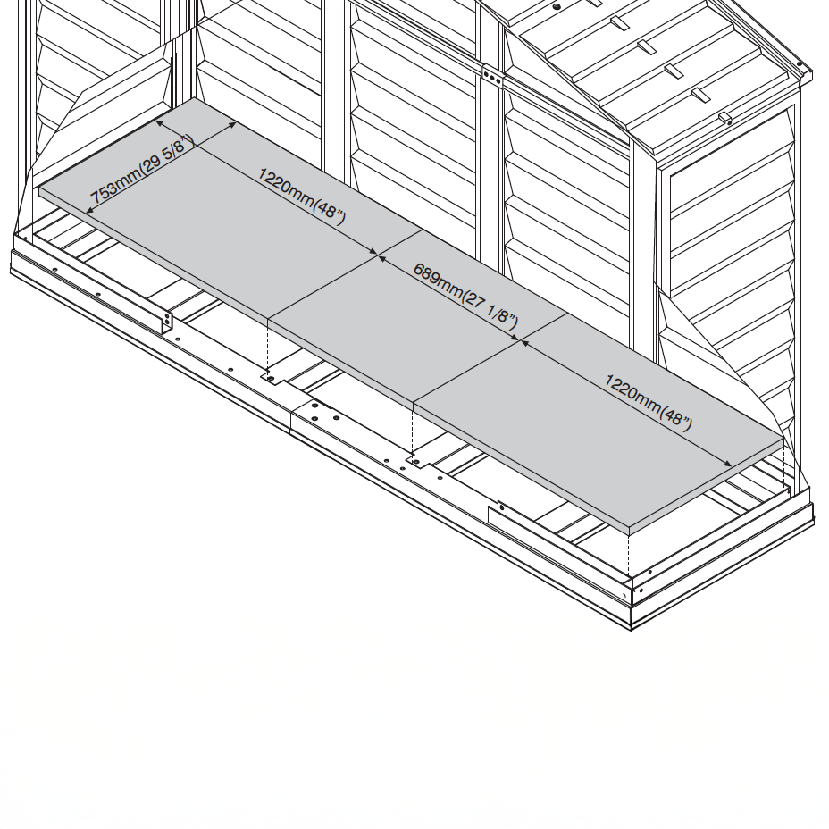 DuraMax 10.5ft x 2.75ft SidePro Plastic Vinyl Shed with Foundation Kit 98001