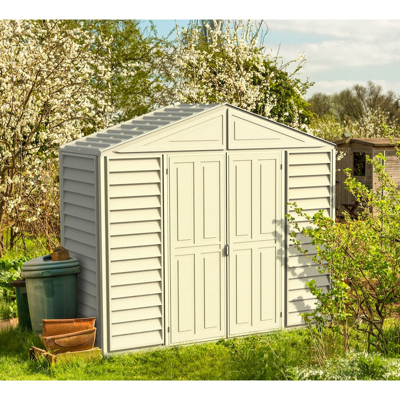 DuraMax 10.5ft x 2.75ft SidePro Plastic Vinyl Shed with Foundation Kit 98001