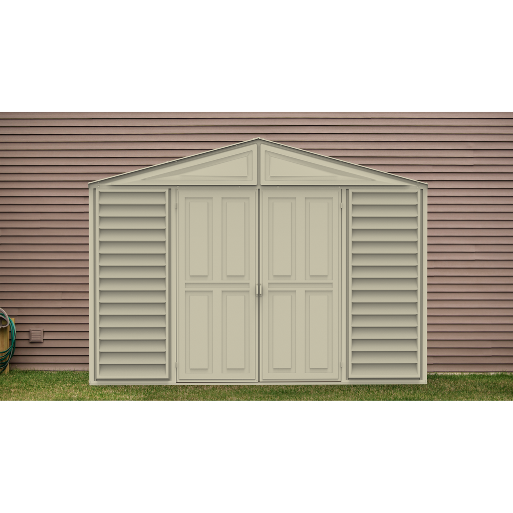 DuraMax 10.5ft x 2.75ft SidePro Plastic Vinyl Shed with Foundation Kit 98001