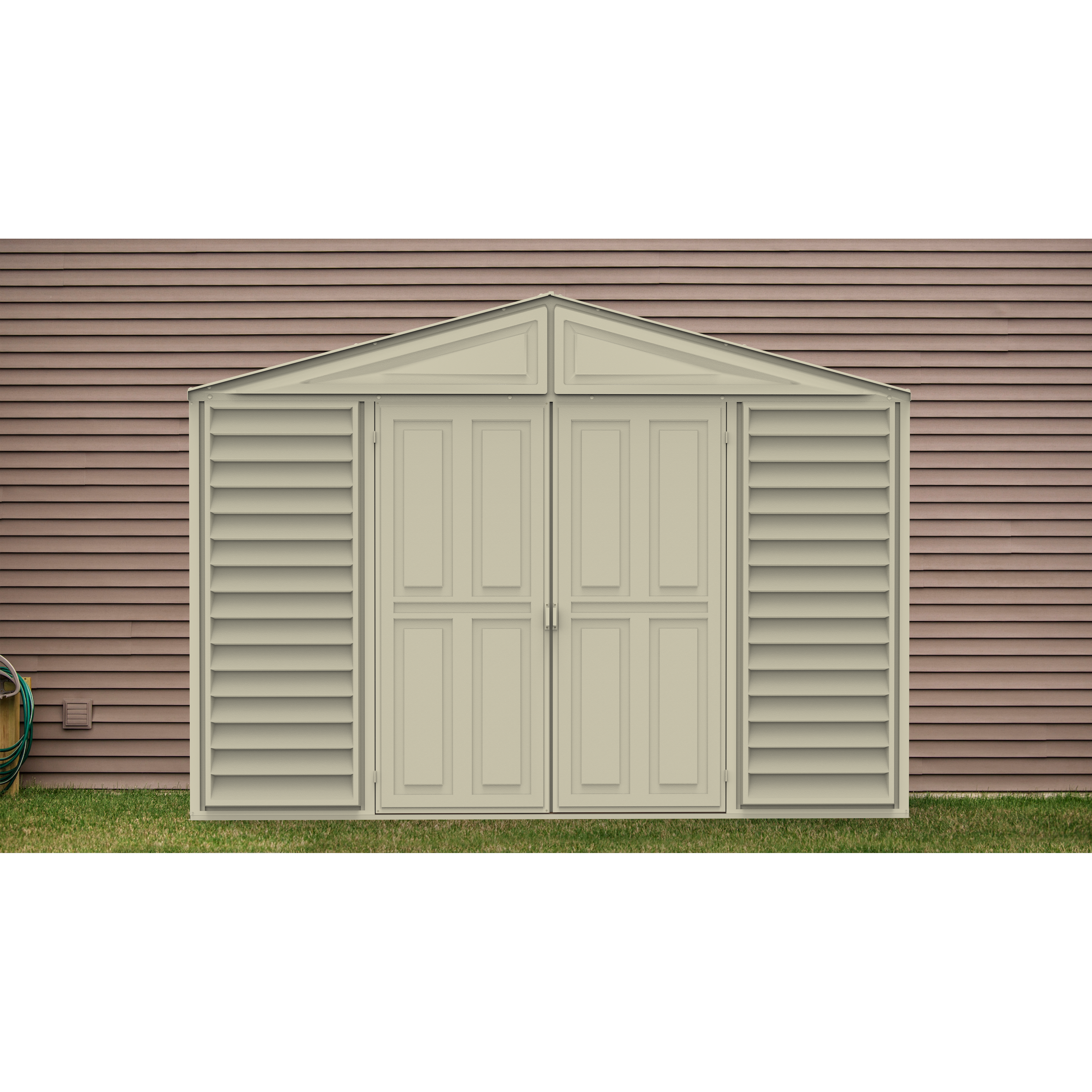 DuraMax 10.5ft x 2.75ft SidePro Plastic Vinyl Shed with Foundation Kit 98001