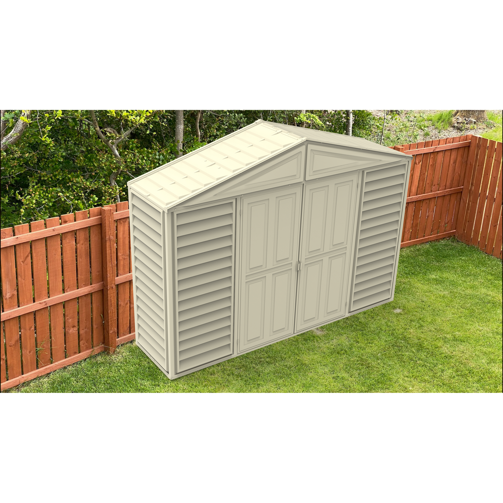 DuraMax 10.5ft x 2.75ft SidePro Plastic Vinyl Shed with Foundation Kit 98001