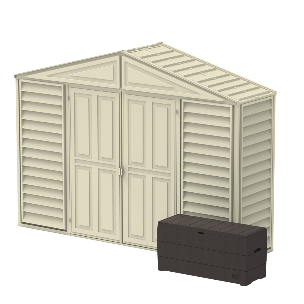 DuraMax 10.5ft x 2.75ft SidePro Plastic Vinyl Shed with Foundation Kit 98001