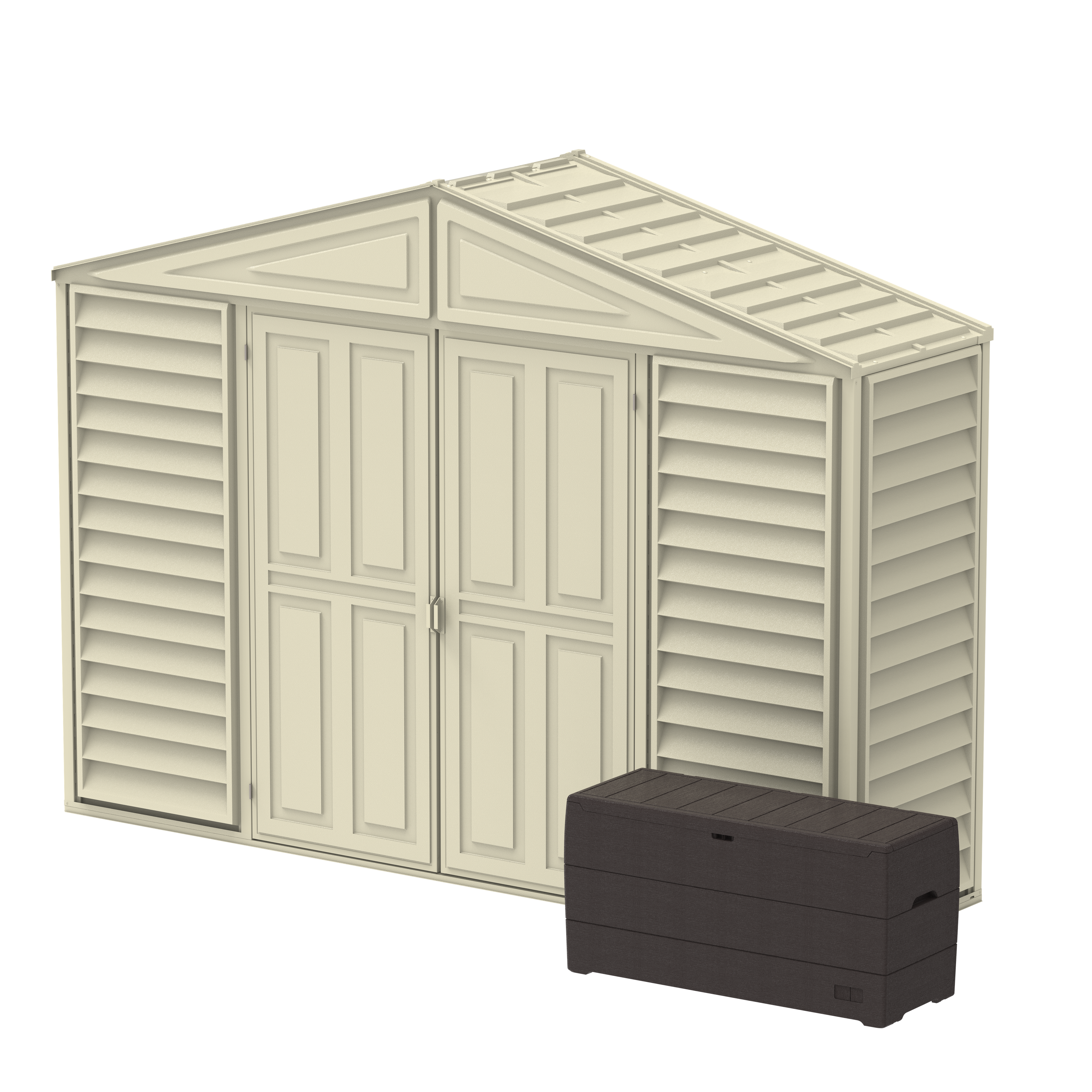 DuraMax 10.5ft x 2.75ft SidePro Plastic Vinyl Shed with Foundation Kit 98001