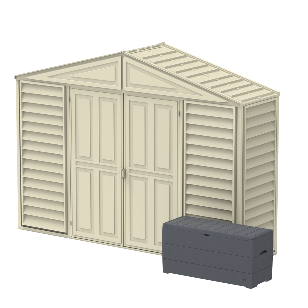 DuraMax 10.5ft x 2.75ft SidePro Plastic Vinyl Shed with Foundation Kit 98001