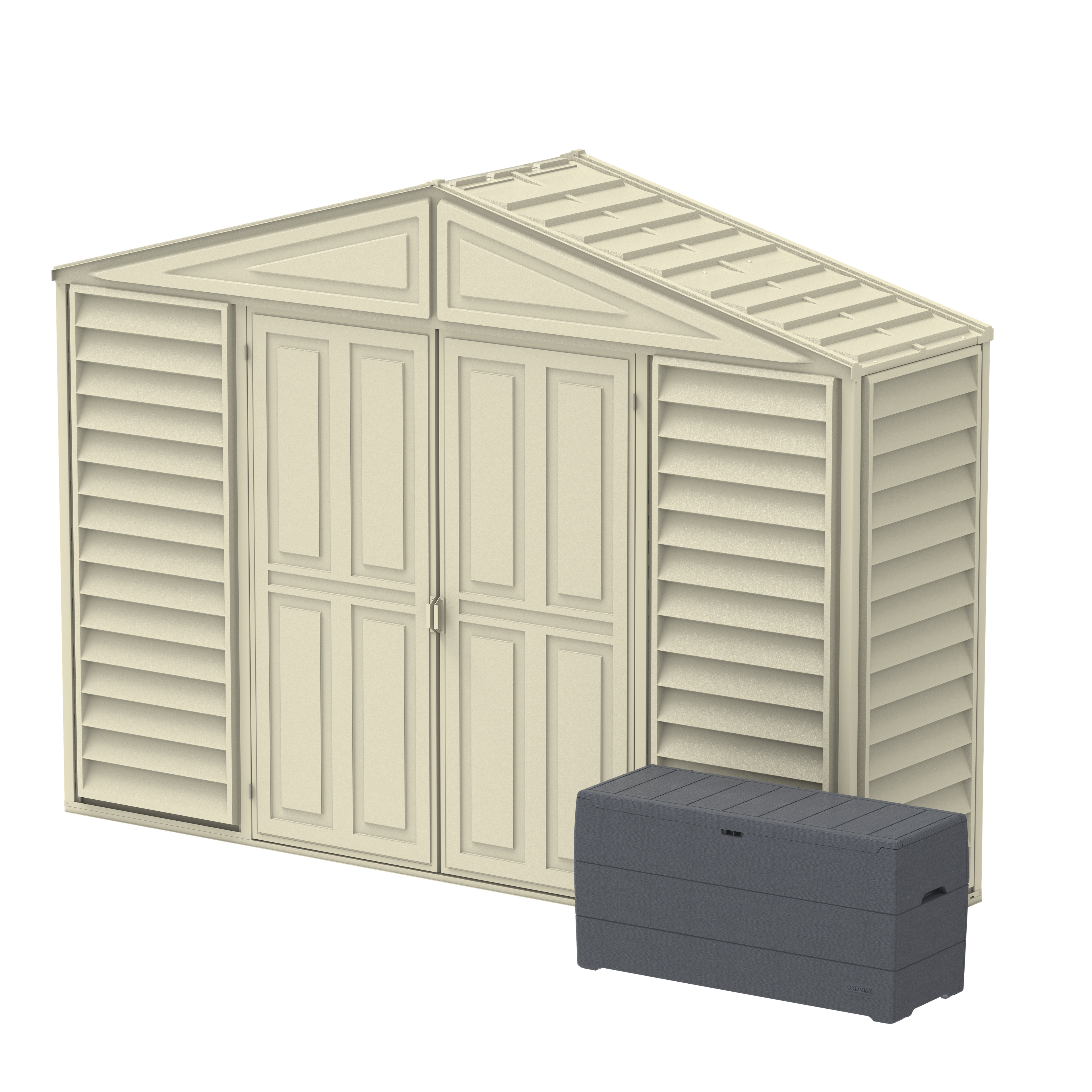 DuraMax 10.5ft x 2.75ft SidePro Plastic Vinyl Shed with Foundation Kit 98001