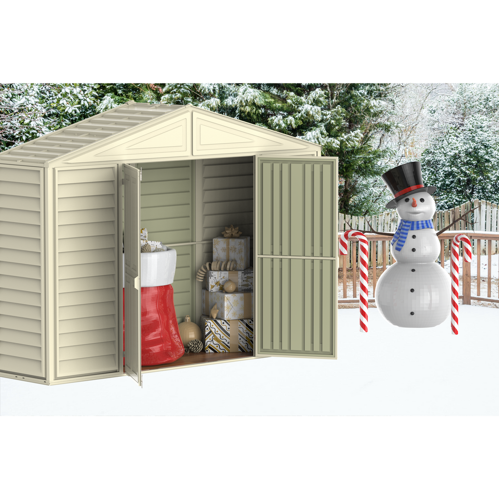 DuraMax 10.5ft x 2.75ft SidePro Plastic Vinyl Shed with Foundation Kit 98001