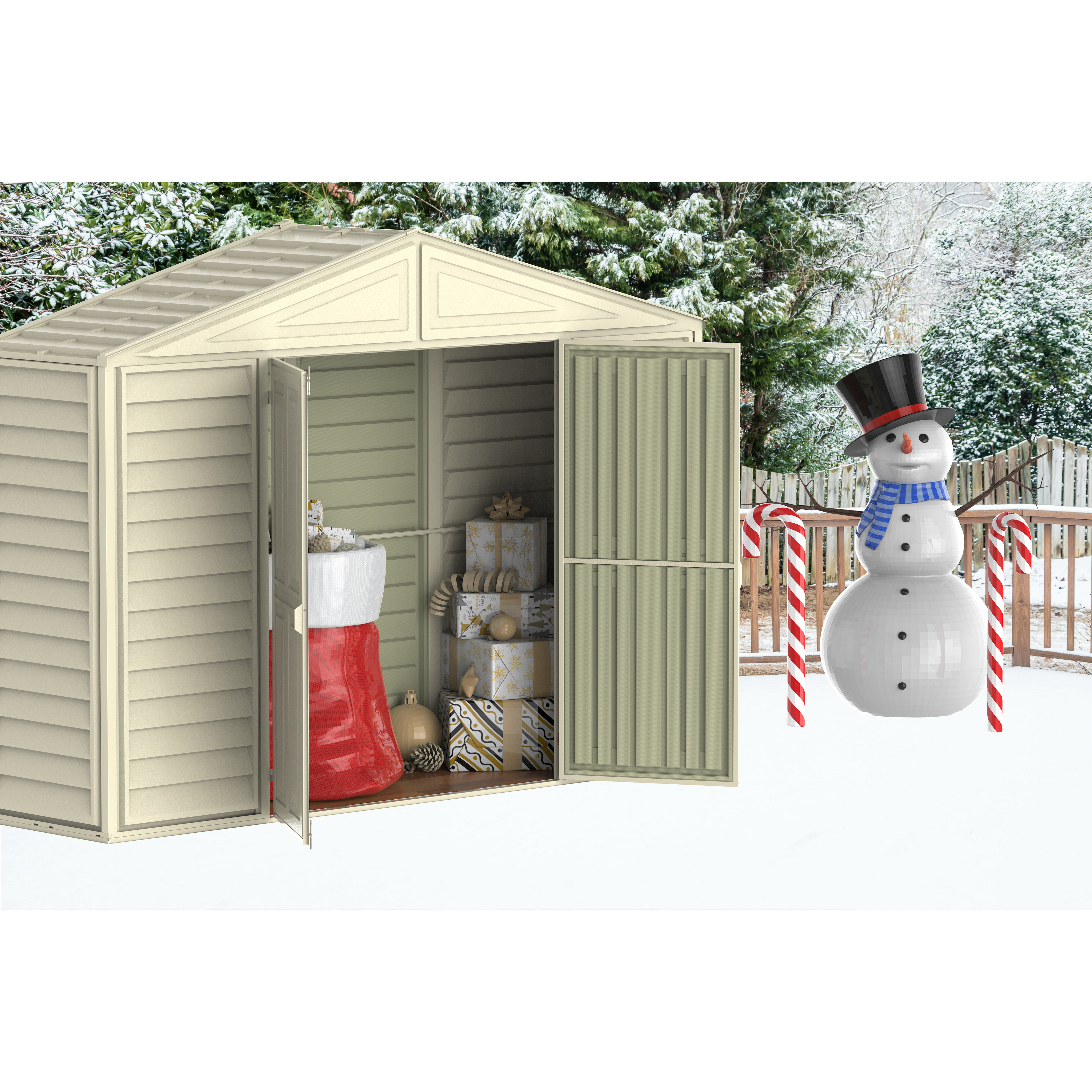 DuraMax 10.5ft x 2.75ft SidePro Plastic Vinyl Shed with Foundation Kit 98001