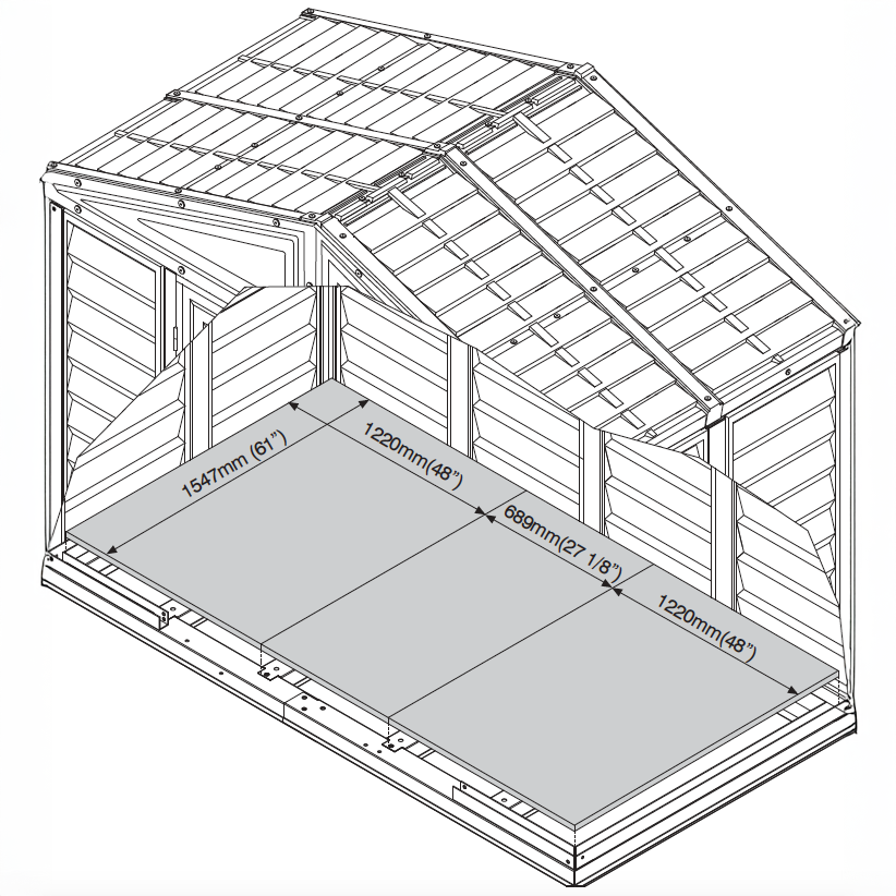 DuraMax 10.5ft x 5ft Woodbridge Plastic Vinyl Shed with Foundation Kit 00283