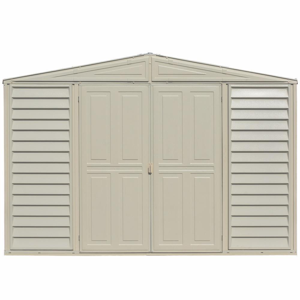 DuraMax 10.5ft x 5ft Woodbridge Plastic Vinyl Shed with Foundation Kit 00283