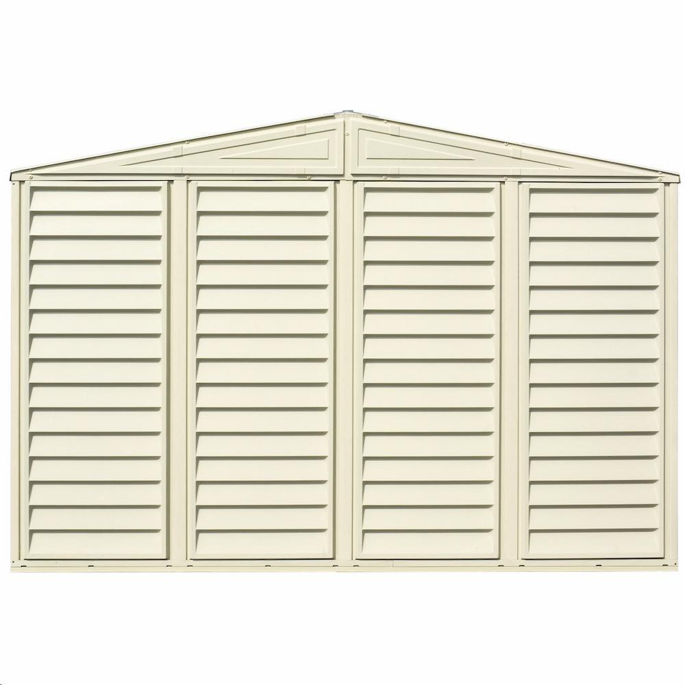 DuraMax 10.5ft x 5ft Woodbridge Plastic Vinyl Shed with Foundation Kit 00283