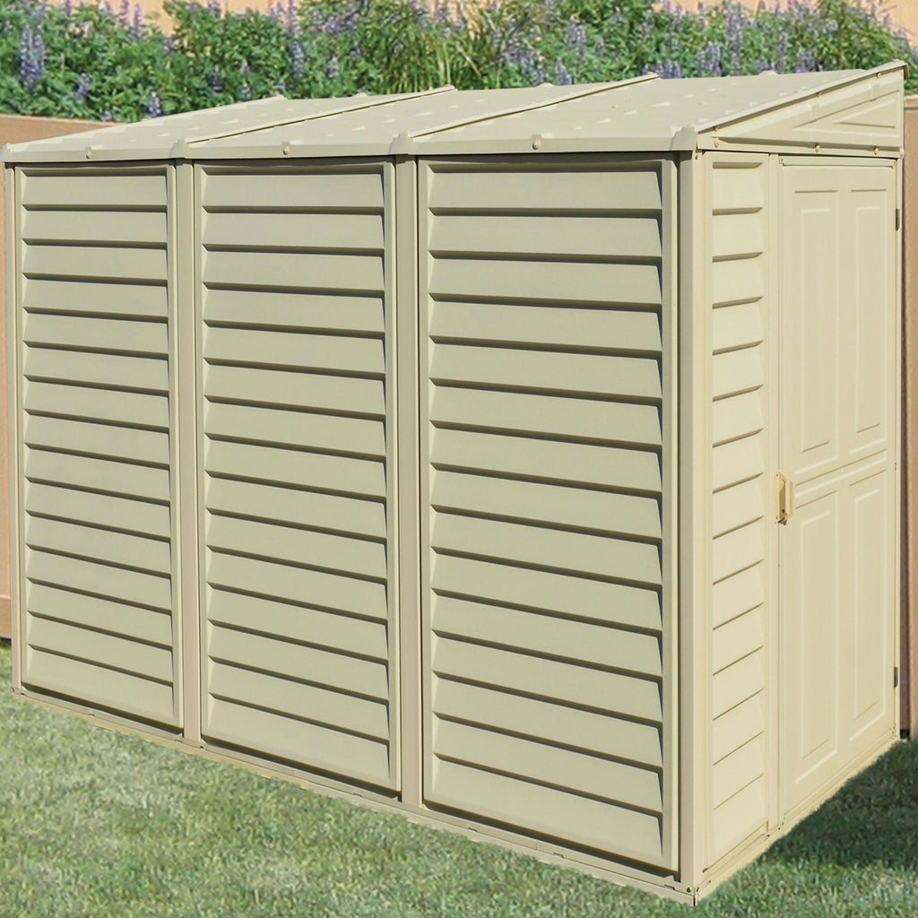 Duramax 4ft x 8ft Sidemate Plastic Vinyl Resin Outdoor Storage Shed With Foundation Kit 06625