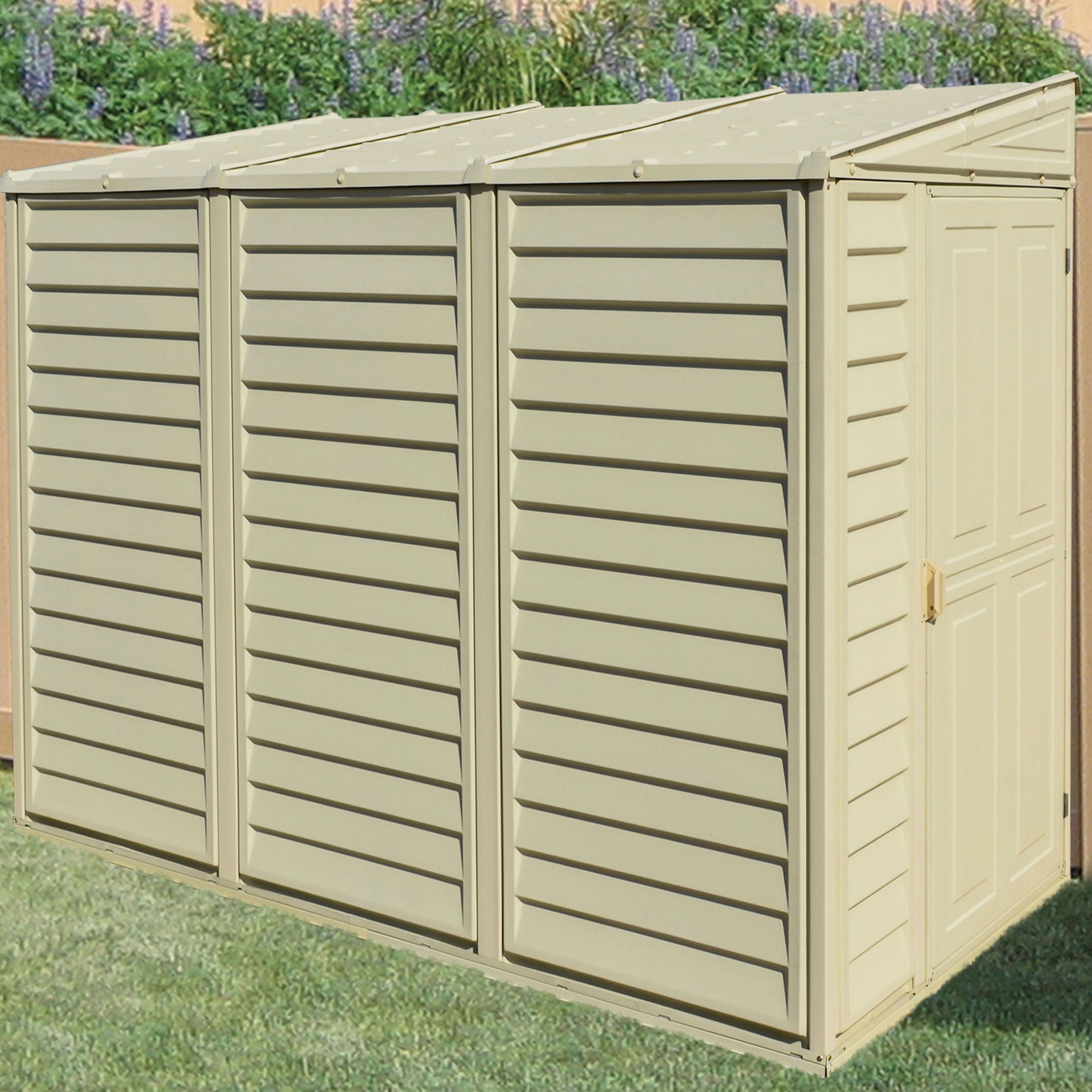 Duramax 4ft x 8ft Sidemate Plastic Vinyl Resin Outdoor Storage Shed With Foundation Kit 06625