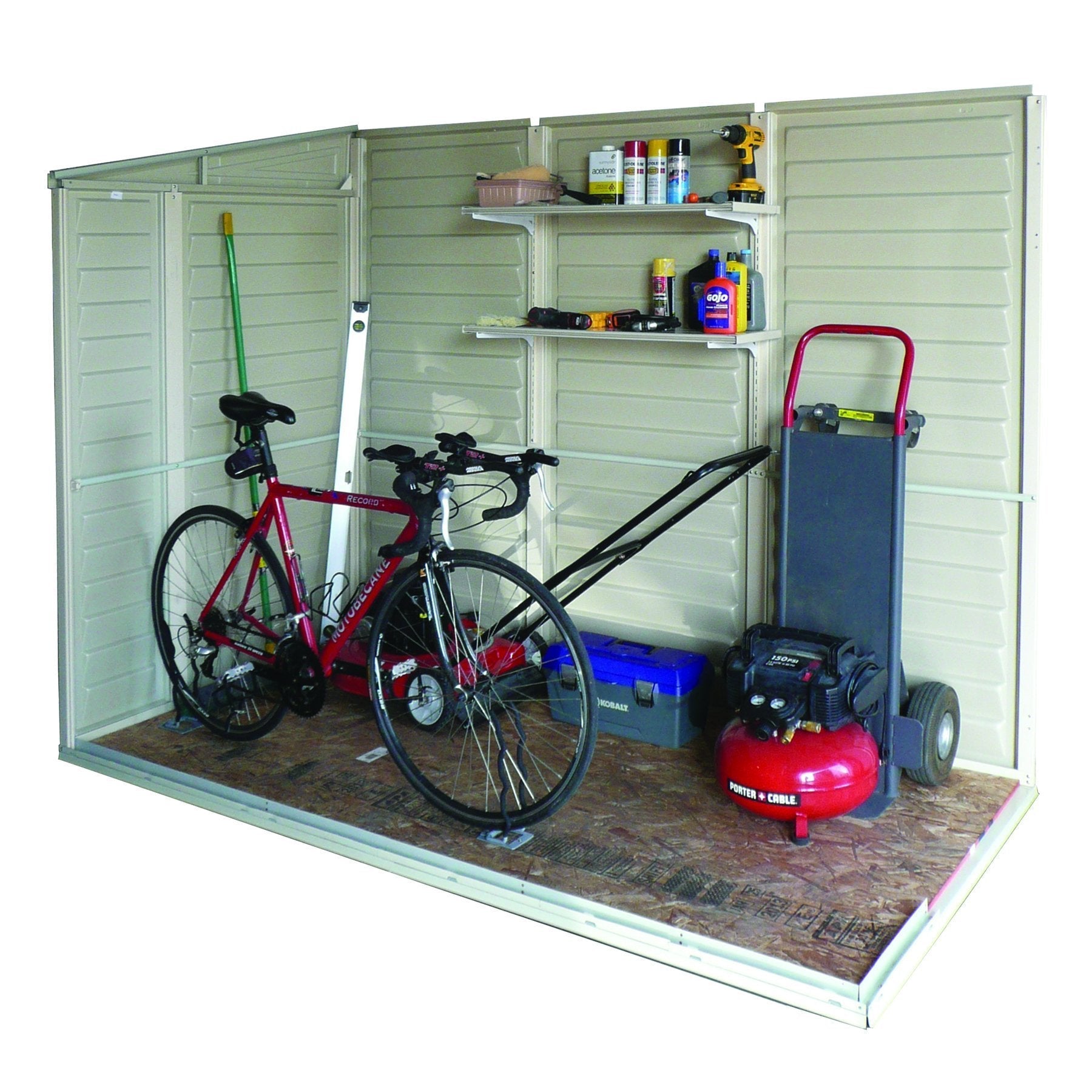 Duramax 4ft x 8ft Sidemate Plastic Vinyl Resin Outdoor Storage Shed With Foundation Kit 06625