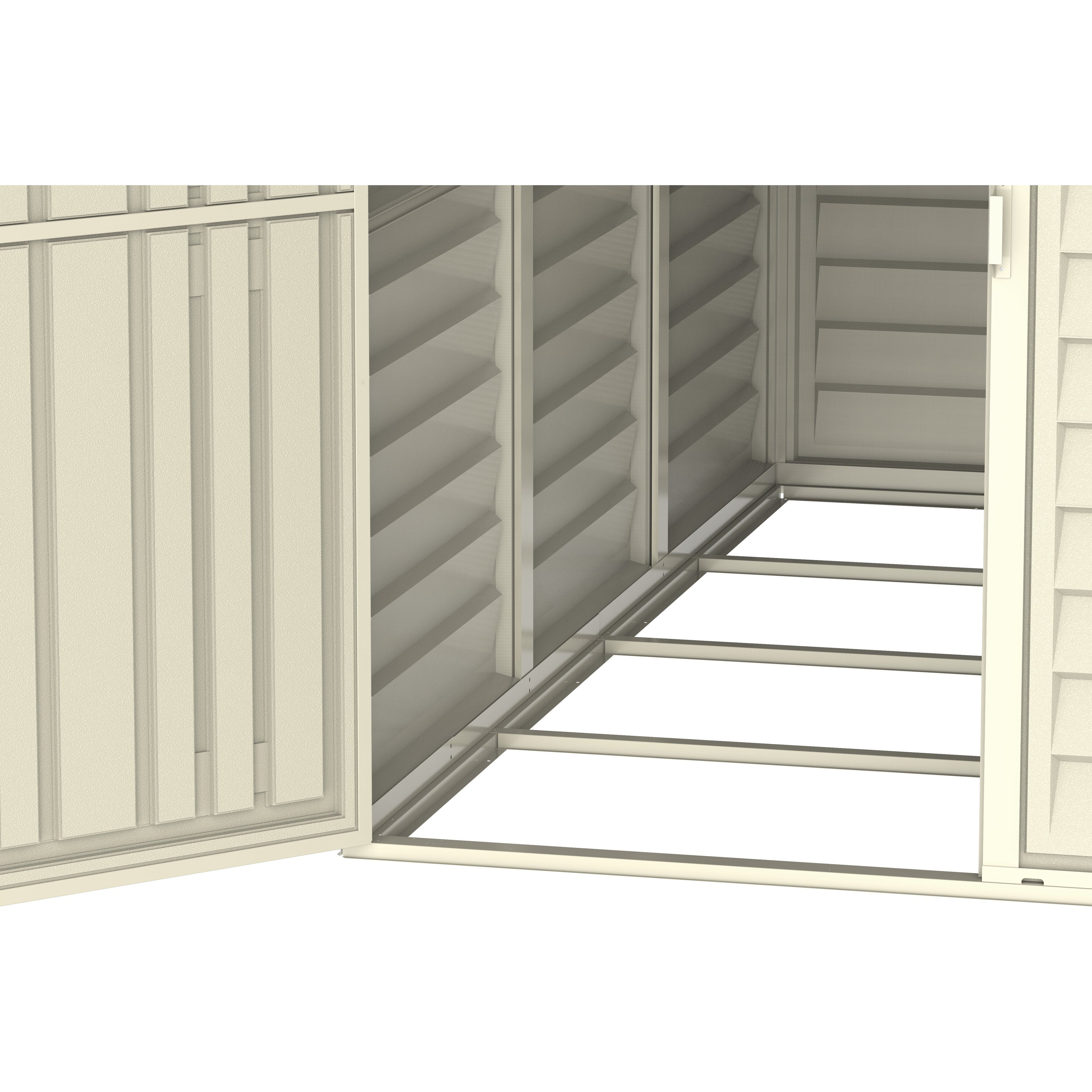 Duramax 4ft x 8ft Sidemate Plastic Vinyl Resin Outdoor Storage Shed With Foundation Kit 06625