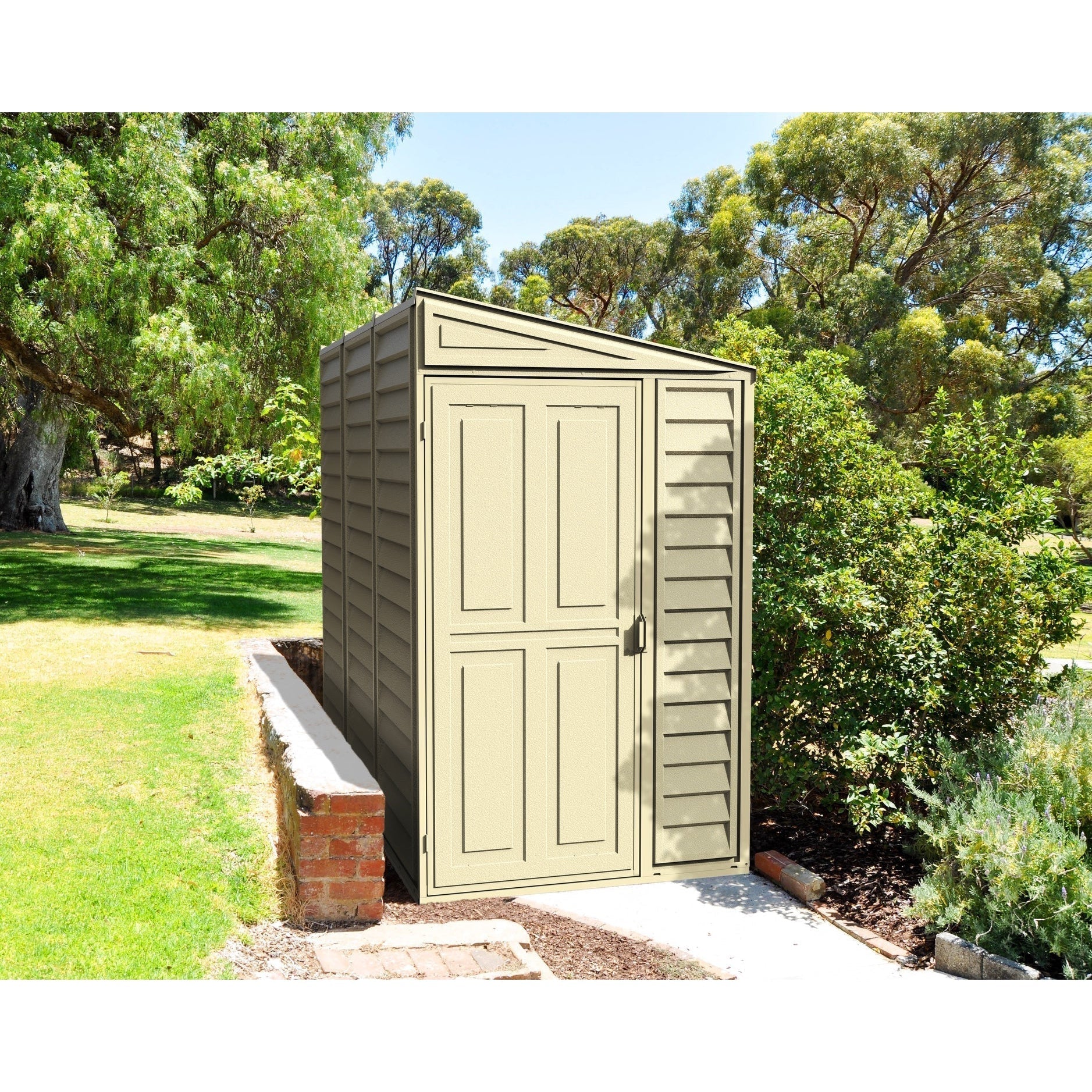 Duramax 4ft x 8ft Sidemate Plastic Vinyl Resin Outdoor Storage Shed With Foundation Kit 06625