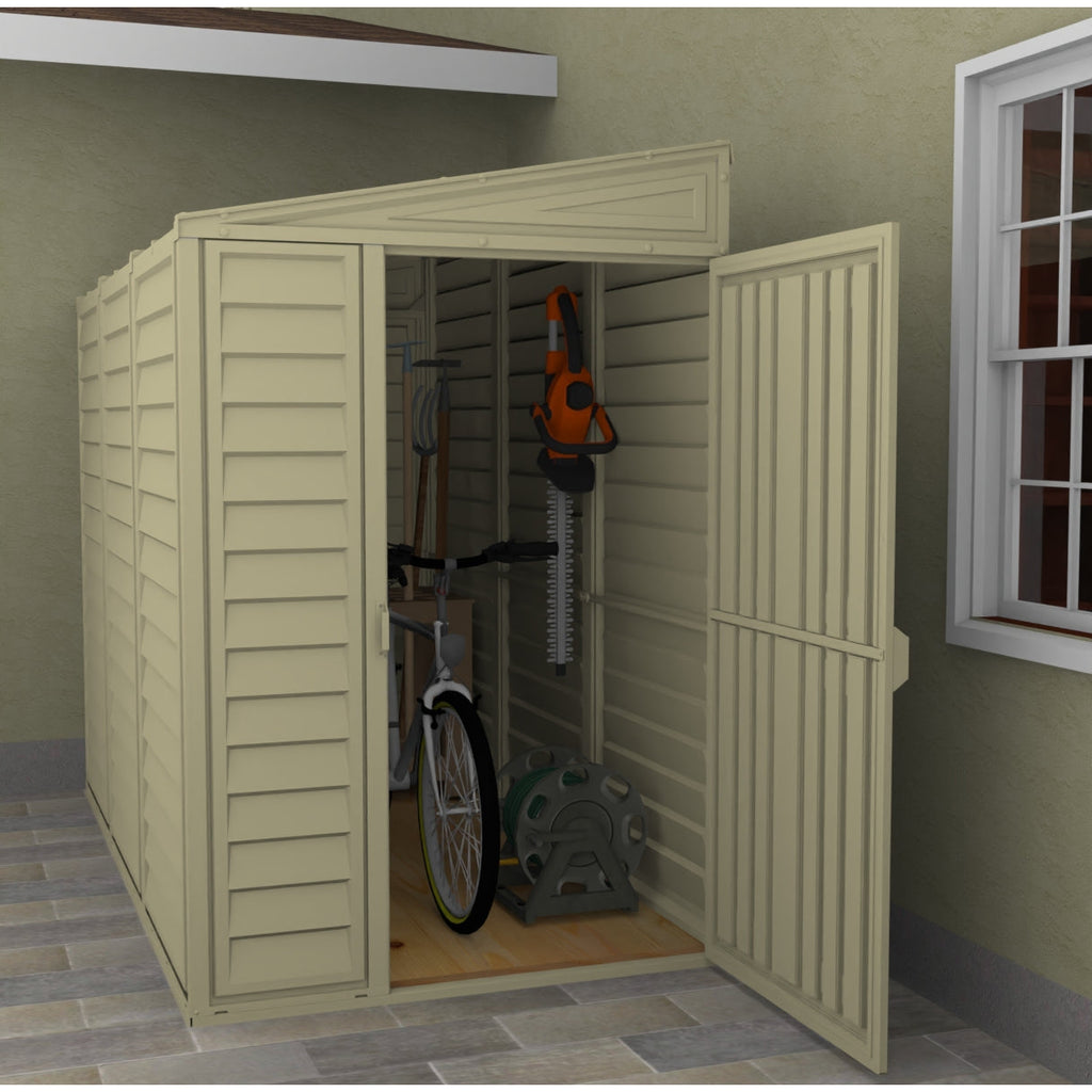 Duramax 4ft x 8ft Sidemate Plastic Vinyl Resin Outdoor Storage Shed With Foundation Kit 06625