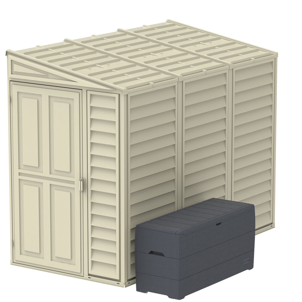 Duramax 4ft x 8ft Sidemate Plastic Vinyl Resin Outdoor Storage Shed With Foundation Kit 06625