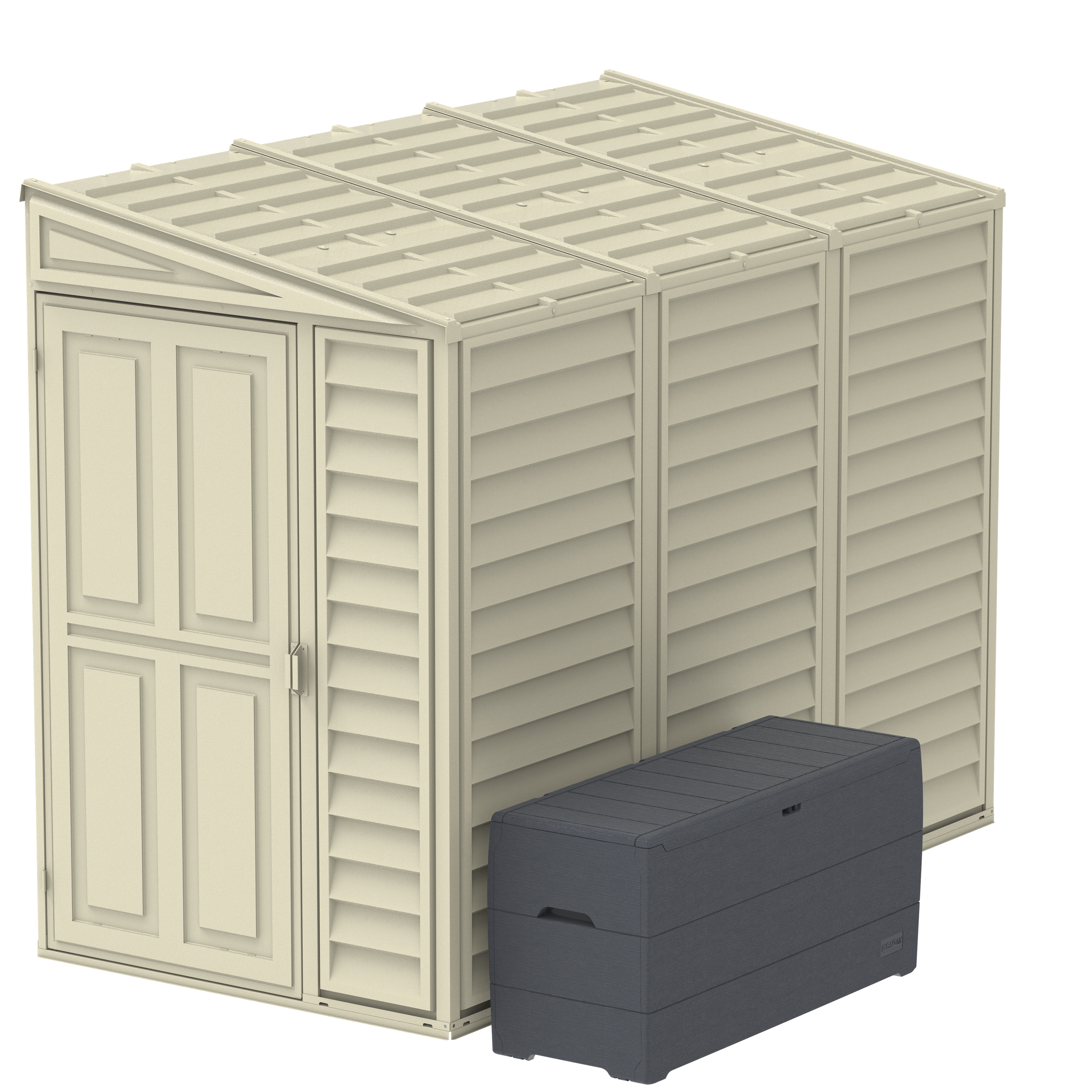 Duramax 4ft x 8ft Sidemate Plastic Vinyl Resin Outdoor Storage Shed With Foundation Kit 06625
