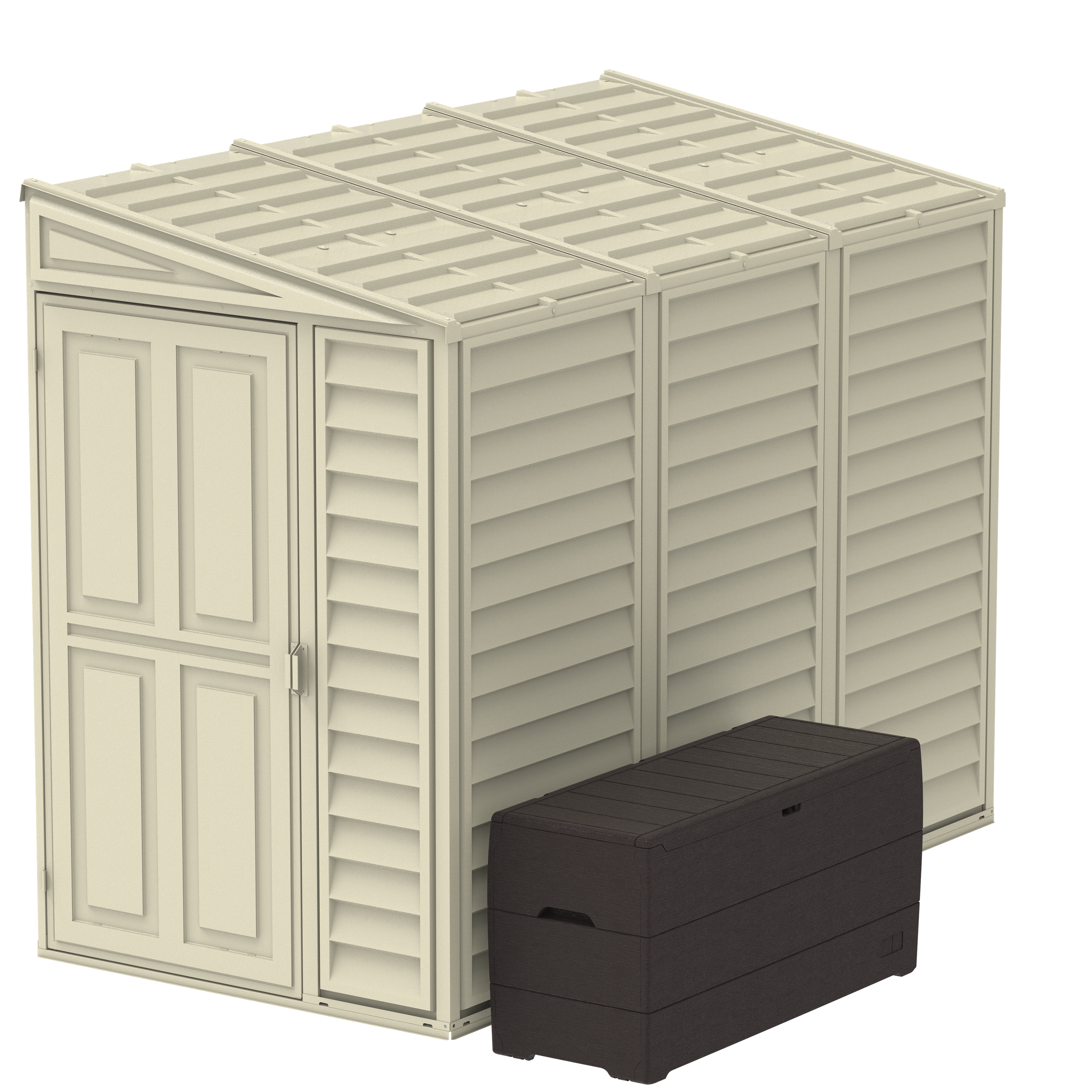 Duramax 4ft x 8ft Sidemate Plastic Vinyl Resin Outdoor Storage Shed With Foundation Kit 06625